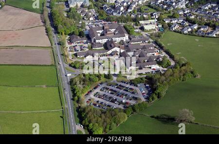 aerial view (from the south) of Westmorland General Hospital, Kendal, Cumbria Stock Photo