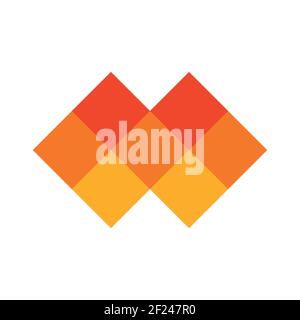 Abstract pixelized mosaic logo Stock Vector