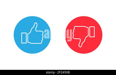 Thumb up and thumb down icon. Like and Dislike. Vector illustration EPS 10 Stock Vector