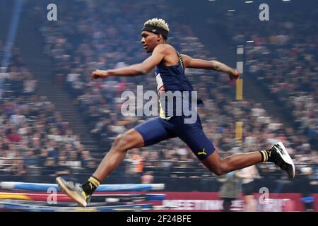 Jordan Diaz (Cub) competes in men triple jump during the indoor Paris Meeting, on January 27, 2019, at Accor Hotel Arena, Paris, France - Photo Philippe Millereau / KMSP / DPPI Stock Photo