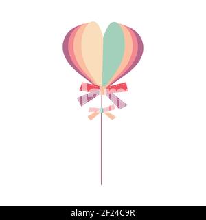 Multi-colored drinking straw. Vector illustration isolated on white background. Decoration. Stock Vector