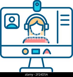 Webinar RGB color icon Stock Vector