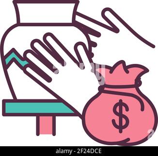 Support small business RGB color icon Stock Vector