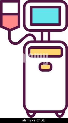 Platelet donation RGB color icon Stock Vector