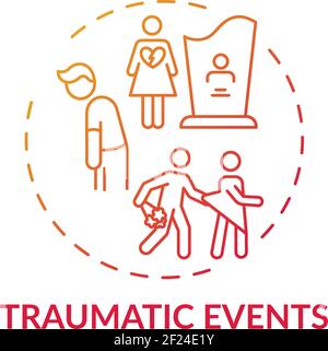 Traumatic events concept icon Stock Vector