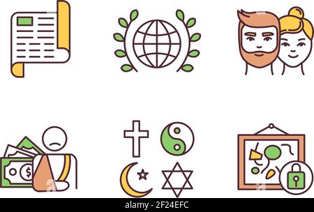 Civil and political rights concept icons set Stock Vector Image & Art ...