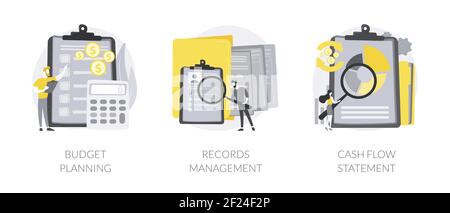 Financial report abstract concept vector illustrations. Stock Vector