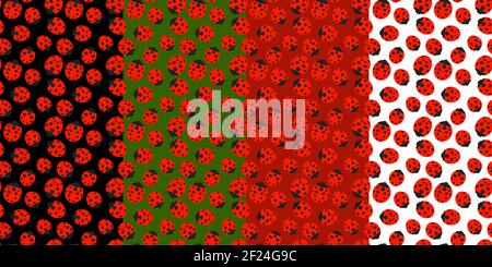Ladybug pattern seamless. Red small bug background. beetle vector ...