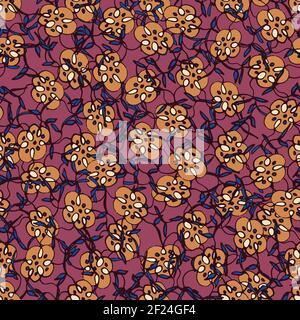tangled floral seamless vector pattern Stock Vector
