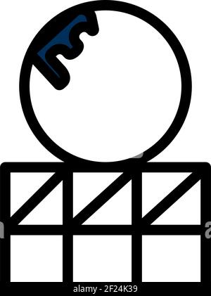 Roller Coaster Loop Icon. Editable Outline With Color Fill Design. Vector Illustration. Stock Vector