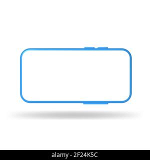 3d realistic Mock-up smart phone empty screen front view isolated on white background, vecto Stock Vector