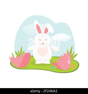 Have Yourself a Very Happy Easter Easter Bunny Ears Vector illustration. Stock Vector