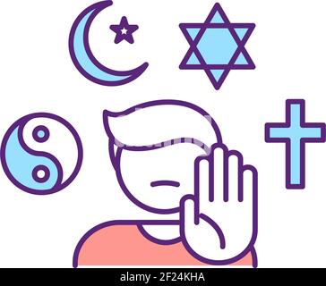 Ahteist RGB color icon Stock Vector