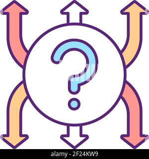 Decision for direction RGB color icon Stock Vector