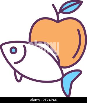 Healthy nutrition RGB color icon Stock Vector