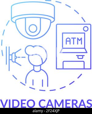 Video cameras concept icon Stock Vector