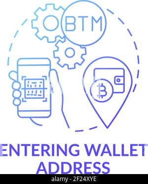 Entering wallet address concept icon Stock Vector