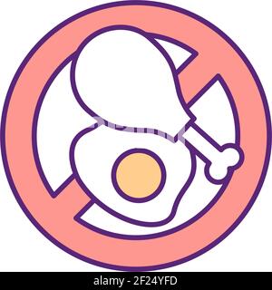 Food restrictions RGB color icon Stock Vector