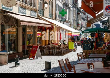 A Typical Colourful Street Scene in Boulogne Stock Photo