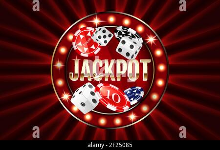Shining sign Jackpot with on a bright background. Stock Vector