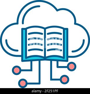 Online books RGB color icon Stock Vector