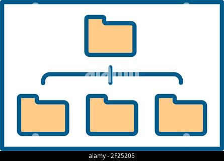 Folders and subfolders RGB color icon Stock Vector
