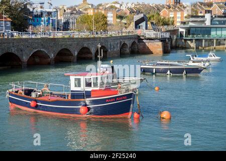 FOLKESTONE, KENT/UK - NOVEMBER 12 : View of boats in the harbour in Folkestone on November 12, 2019 Stock Photo