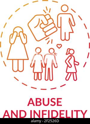 Abuse and infidelity concept icon Stock Vector