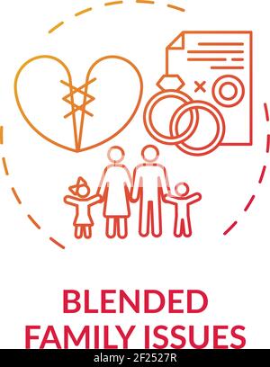 Blended family issues concept icon Stock Vector