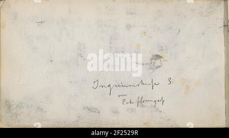 Notitie.Leaf 25 Verso from a sketchbook with 69 sheets. Stock Photo