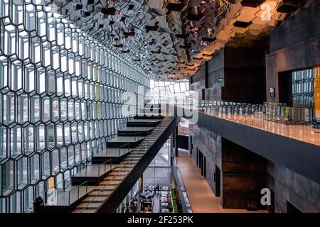 Interior View of the Harpa Concert Hall in Reykjavik Stock Photo