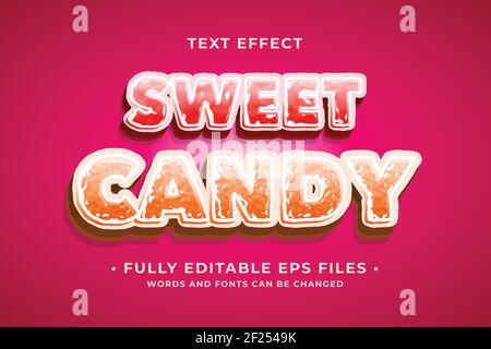 colorful candy text effect 100% editable. Eps vector image Stock Vector
