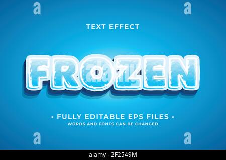 frozen text effect full 100% editable vector image. Words and font can be changed Stock Vector