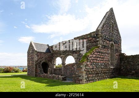 Ruins of the Nunnery founded in the early 13th century on Iona, off the Isle of Mull, Inner Hebrides, Argyll and Bute, Scotland, UK Stock Photo