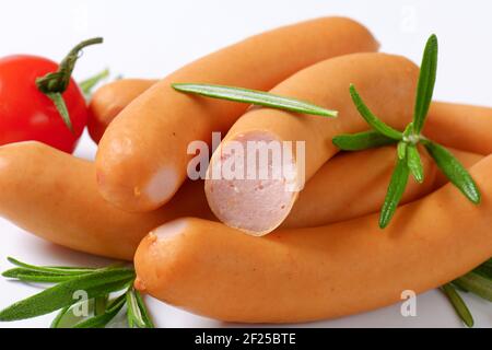 Mini Vienna sausages - studio shot Stock Photo