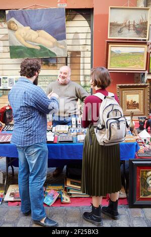 Seville's oldest street market, Mercadillo de los Jueves, Thursday market, , Seville, Andalusia, Spain Stock Photo