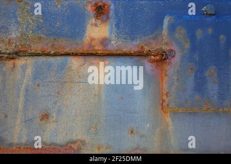 Blue Rusted Old Metal Surface Stock Photo