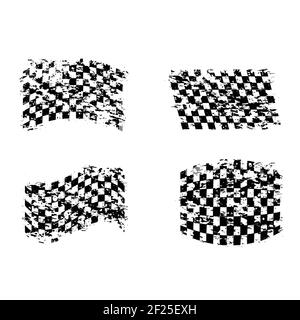Sport flags grunge set three Stock Vector