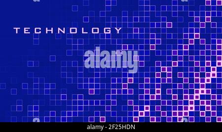 Technology. Abstract blue pattern in tech style. Vector graphic background Stock Vector