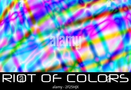 Riot of colors. Bright colorful psychedelic background. Acid vector graphic pattern Stock Vector