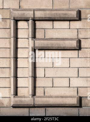 Large letter E composed of light clinker Stock Photo