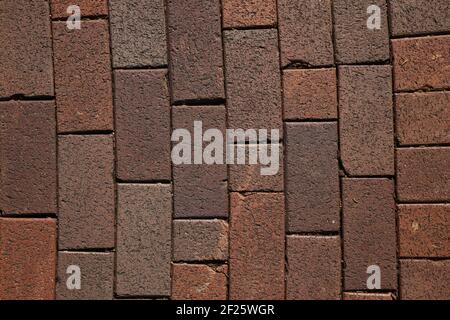Damaged Outdoor Red Tiles Background Stock Photo