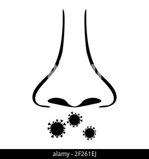 Nose and virus simple vector symbol Stock Vector