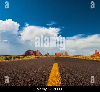 Empty scenic highway in Monument Valley Stock Photo