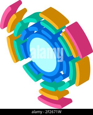 circular equalizer isometric icon vector illustration sign Stock Vector