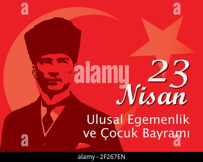 Vector illustration for 23 Nisan Ulusal Egemenlik ve cocuk Bayrami. (Translation: April 23, National Sovereignty and Children's Day) A graphic design. Stock Vector