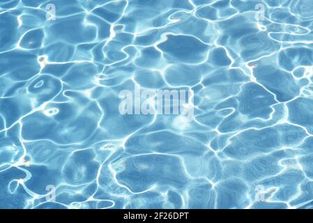 Light refracting off water in swimming pool Stock Photo