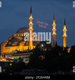 ISTANBUL, TURKEY - MAY 28 : Exterior view of the Suleymaniye Mosque in Istanbul Turkey on May 28, 2018 Stock Photo