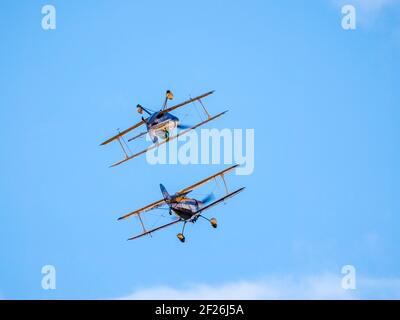 The Trig Aerobatic Team flying over Biggin Hill airport Stock Photo