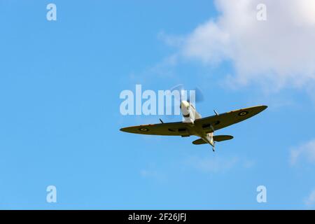 Supermarine Spitfire Flying at the Goodwood Revival Stock Photo